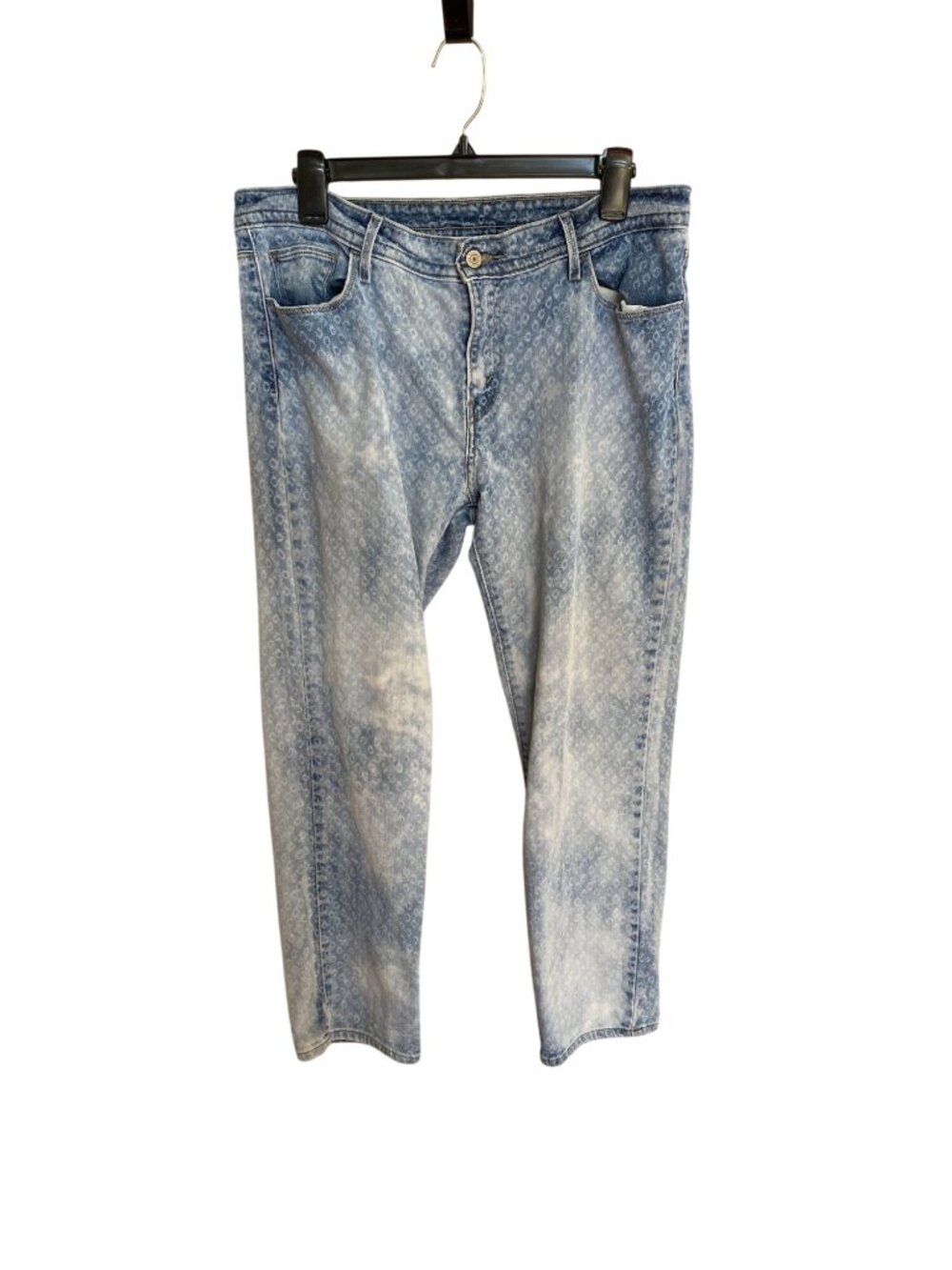 Levis Patterned Light Wash Womens Straight Leg Jeans 12 W31 Button Faded